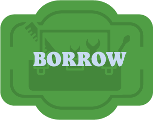 A green icon that says, "Borrow"