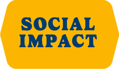 A yellow icon that says, "Social Impact"